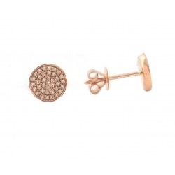 14Kt Rose Gold Circle Shape Diamond Earrings (0.17cts tw)