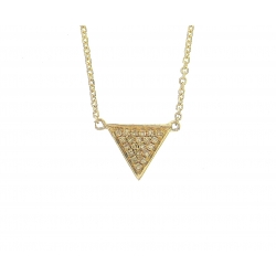 14Kt Yellow Gold Triangle Shape Diamond Necklace (0.05cts tw)