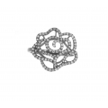 14Kt Black Gold Single Cut Diamond Flower Design Ring (0.49cts tw) 