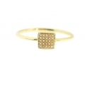 14Kt Yellow Gold Square Shape Diamond Ring (0.06cts tw)