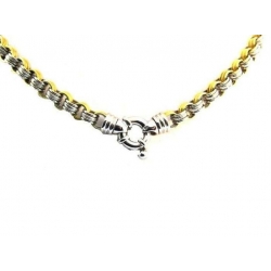 18Kt Two-tone textured Rolo Chain