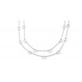14Kt White Gold Two Strand Link with Round Link Necklace