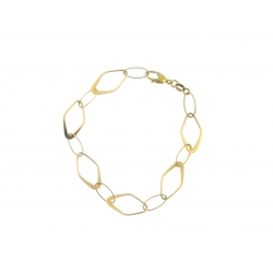 14Kt Yellow Gold Oval & Diamond Shape Link Bracelet (4.00gr)