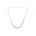 Sterling Silver Rhodiumed Finish Graduated Bead Necklace from 4mm to 10mm (14.00gr)