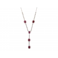 18Kt White Gold Ruby & Diamond Drop Necklace (4.20cts tw)