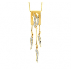 14Kt Yellow Gold Fancy Diamond Necklace (0.31cts tw)