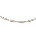 14Kt Two-tone Bar Diamond Necklace  (0.45cts tw)