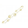 14Kt Yellow Gold Diamond Cut Fancy Circle Link Necklace