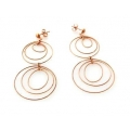 14Kt Rose Gold Multi Twisted Wire Dangle Earrings (4.00gr)