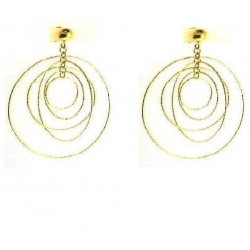 14Kt Yellow Gold Multi Twisted Wire Galaxy Earrings (3.90gr)