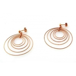 14Kt Rose Gold Multi Twisted Wire Galaxy Earrings (3.90gr)