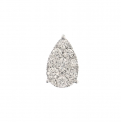 18Kt White Gold Diamond Cluster Pear Shape Pendant (0.60cts tw)