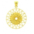14Kt Yellow Gold Twisted Wire Circle Pendant (3.50gr)