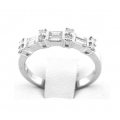 18Kt White Gold Alternating Round & Baguette Diamond Ring (0.5cts tw)