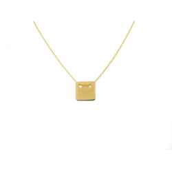 14Kt Yellow Gold Square Charm Necklace
