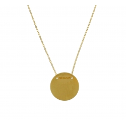 14KT Gold Round Disc Necklace