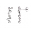 14Kt White Gold Bubble Design Diamond Dangle Earrings (0.55cts tw)