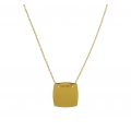 14KT Yellow gold Large Square Disc Necklace 