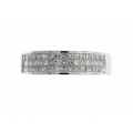 14Kt White Gold Three Row Invisible Set Princess Cut Diamond Ring (0.79cts tw)