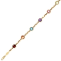 14Kt Yellow Gold Semi-precious Stones Station Children's Bracelet (1.89cts tw)