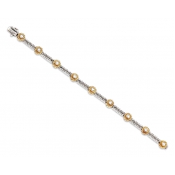 14Kt Two-tone Rope Design Diamond Bracelet (0.50cts tw)