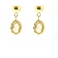 14Kt Yellow Gold Citrine Earrings with Rope Design (2.60gr)