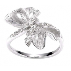 14Kt White Gold Bow Design Diamond Ring (0.10cts tw)
