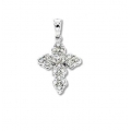 14Kt White Gold Diamond Orthodox Cross Pendant with Bail  (0.50cts tw)