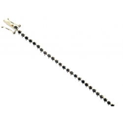 18Kt White Gold Black Diamond Tennis Bracelet (1.33cts tw)