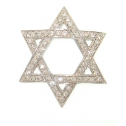 18Kt White Gold Diamond Star Of David Pendant (0.66cts tw)