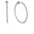 14Kt White Gold Inside & Out Diamond Hoop Earrings with Screw Back (1.34cts tw)