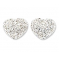 14Kt White Gold Pavé  Diamond Heart Shape Stud  Earrings (0.99cts tw)