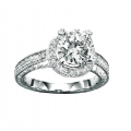14Kt White Gold Halo Diamond Engagement Ring with Milgrain (0.23cts tw)