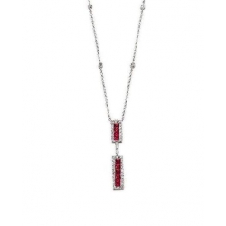 14Kt White Gold Diamond & Ruby Necklace (1.33cts tw)