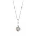14Kt White Gold Starburst Diamond Necklace (0.39cts tw)