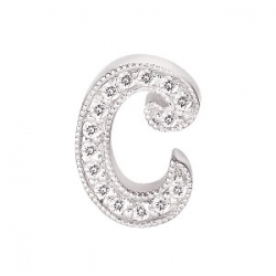 14Kt White Gold Diamond Initial "C" Pendant (0.05cts tw)