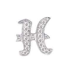 14Kt White Gold Diamond Initial "H" Pendant (0.06cts tw)