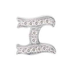 14Kt White Gold Diamond Initial "I" Pendant (0.05cts tw)