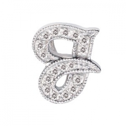 14Kt White Gold Diamond Initial "J" Pendant (0.07cts tw)