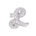 14Kt White Gold Diamond Initial "L" Pendant (0.08cts tw)