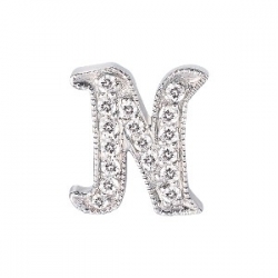 14Kt White Gold Diamond Initial "N" Pendant (0.07cts tw)