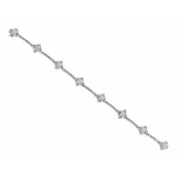 14Kt White Gold Baguette, Princess Cut & Round Diamond Square Shape Bracelet (3.00cts tw)