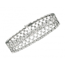 14Kt White Gold Diamond Lace Bracelet (6.30cts tw)