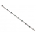 14Kt White Gold Round Emerald & Diamond Station Bracelet (2.07cts tw)