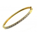 14Kt Two-tone Diamond Bangle (1.09cts tw)