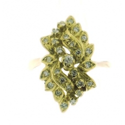14Kt Yellow Gold Diamond Flower Ring (0.36cts tw)