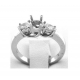 18Kt White Gold Two Pear Shape Diamond Engagement Ring for 0.50 carat Center (9.49cts tw)