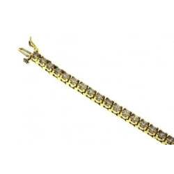 14Kt Yellow Gold Prong Set Diamond Tennis Bracelet (6.55cts tw)