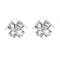 14Kt White Gold Invisible Set Princess Cut Diamond Stud Earrings (0.76cts tw)