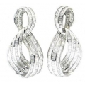 18Kt White Gold Baguette Diamond Earrings (4.56cts tw)